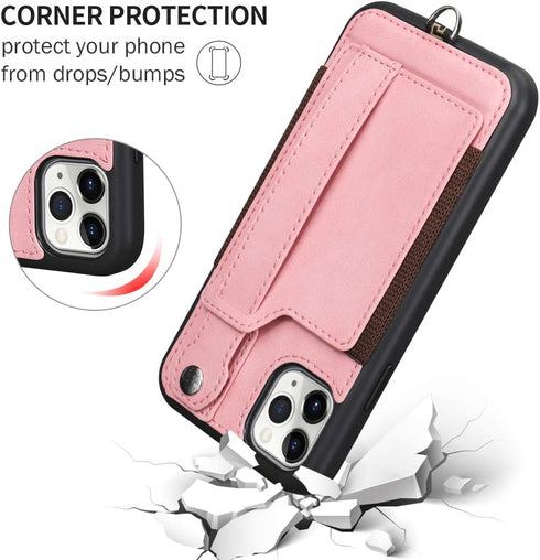 TOOVREN Phone Cover for iPhone 11 Pro Max Wallet Case with Card Holder PU Leather Kickstand Fits iPhone 11 Pro Max Case with Strap Stand Adjustabl...